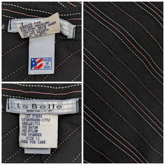 Vintage La Belle Pinstripe Preppy Dark Academia Skirt Size 11 - Picture 4 of 4